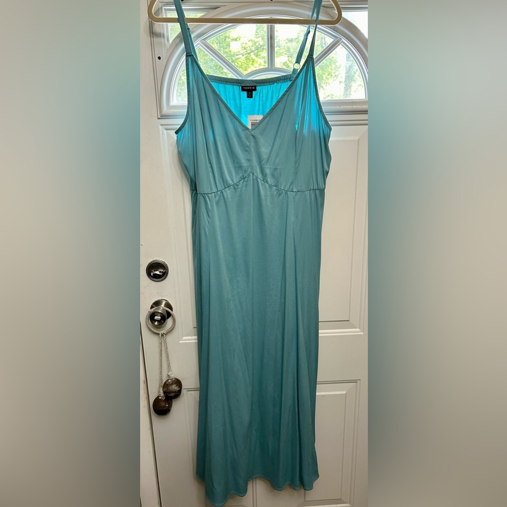 Torrid Tea-Length Stretch Challis VNeck Dress